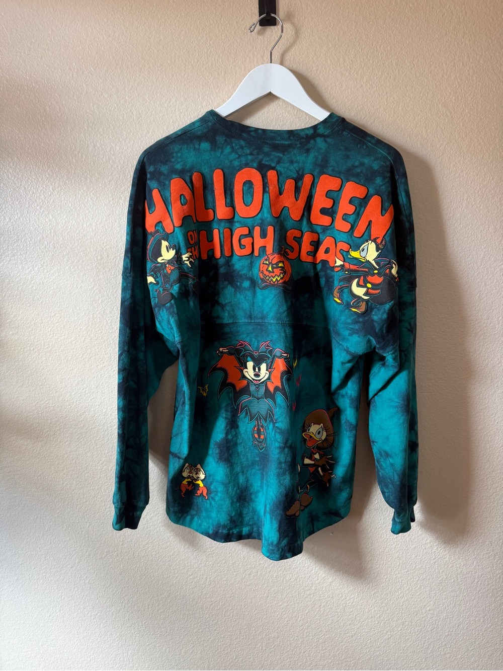 Disney "Halloween on the High Seas" Teal Tie-Dye Long Sleeve Spirit Jersey